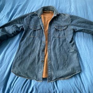 Vintage 80s St John’s Bay Fleece Jean Shirt Jacket, Men’s M